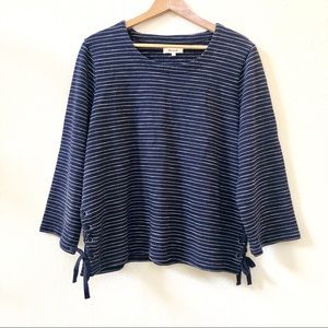 Madewell navy & white striped long sleeve top